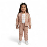 Girls 3-Piece Leopard Print Peplum Jacket Set