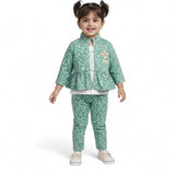 Girls 3-Piece Leopard Print Peplum Jacket Set