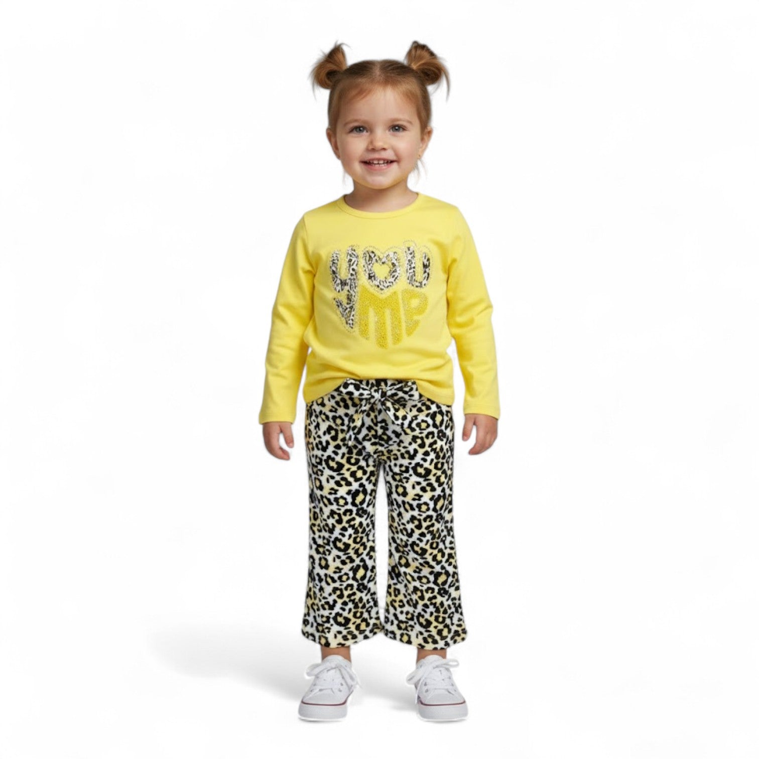 Girls Sequin Top & Leopard Print Set