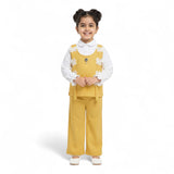 Girls 3-Piece Floral Applique Vest Set