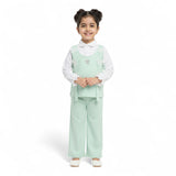 Girls 3-Piece Floral Applique Vest Set