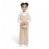 Girls 3-Piece Floral Applique Vest Set