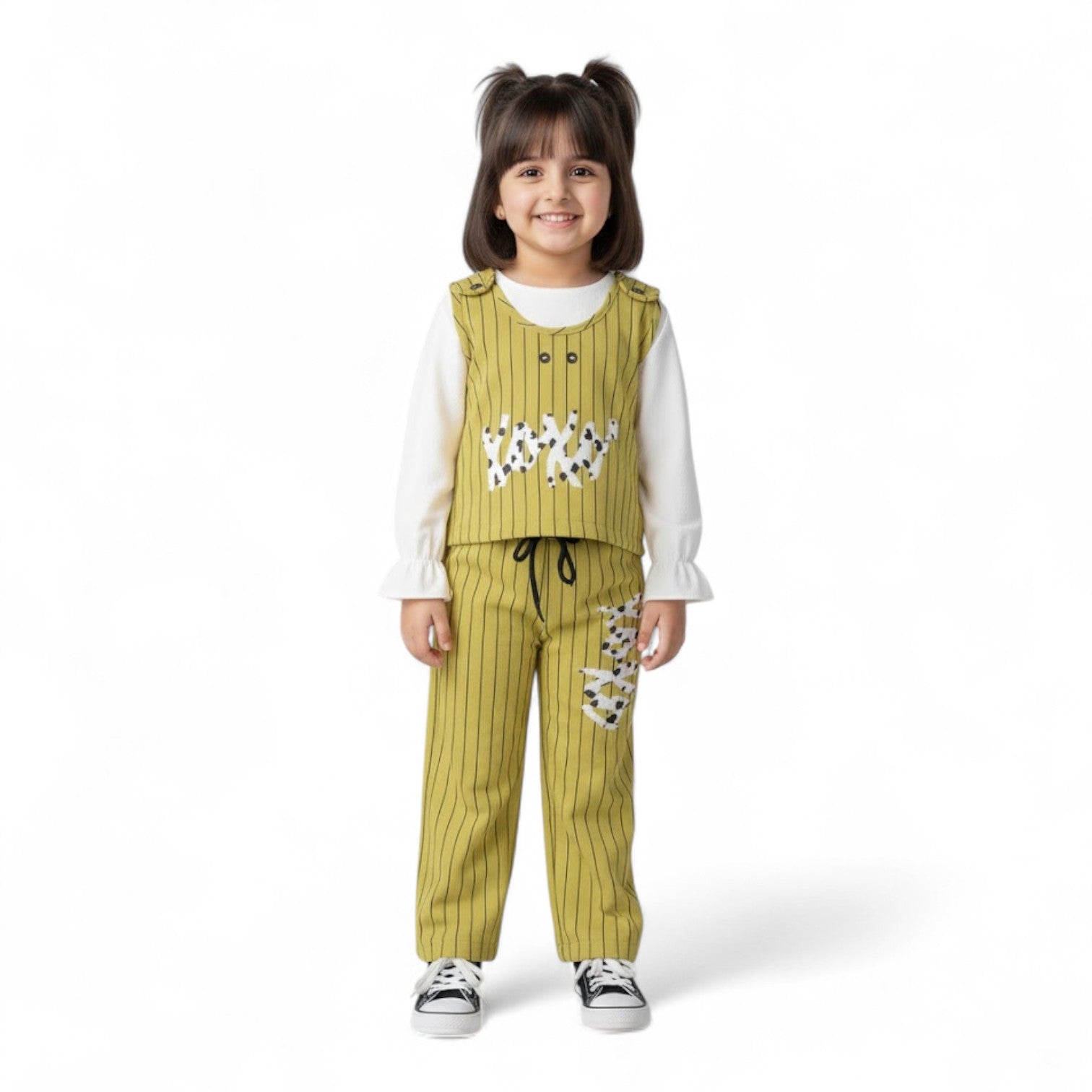Girls Cow Print 3-Piece Jacquard Terry Set