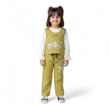 Girls Cow Print 3-Piece Jacquard Terry Set