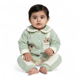 Baby “Happy Bear” Velour Pajama Set – Jacquard Imported Loungewear